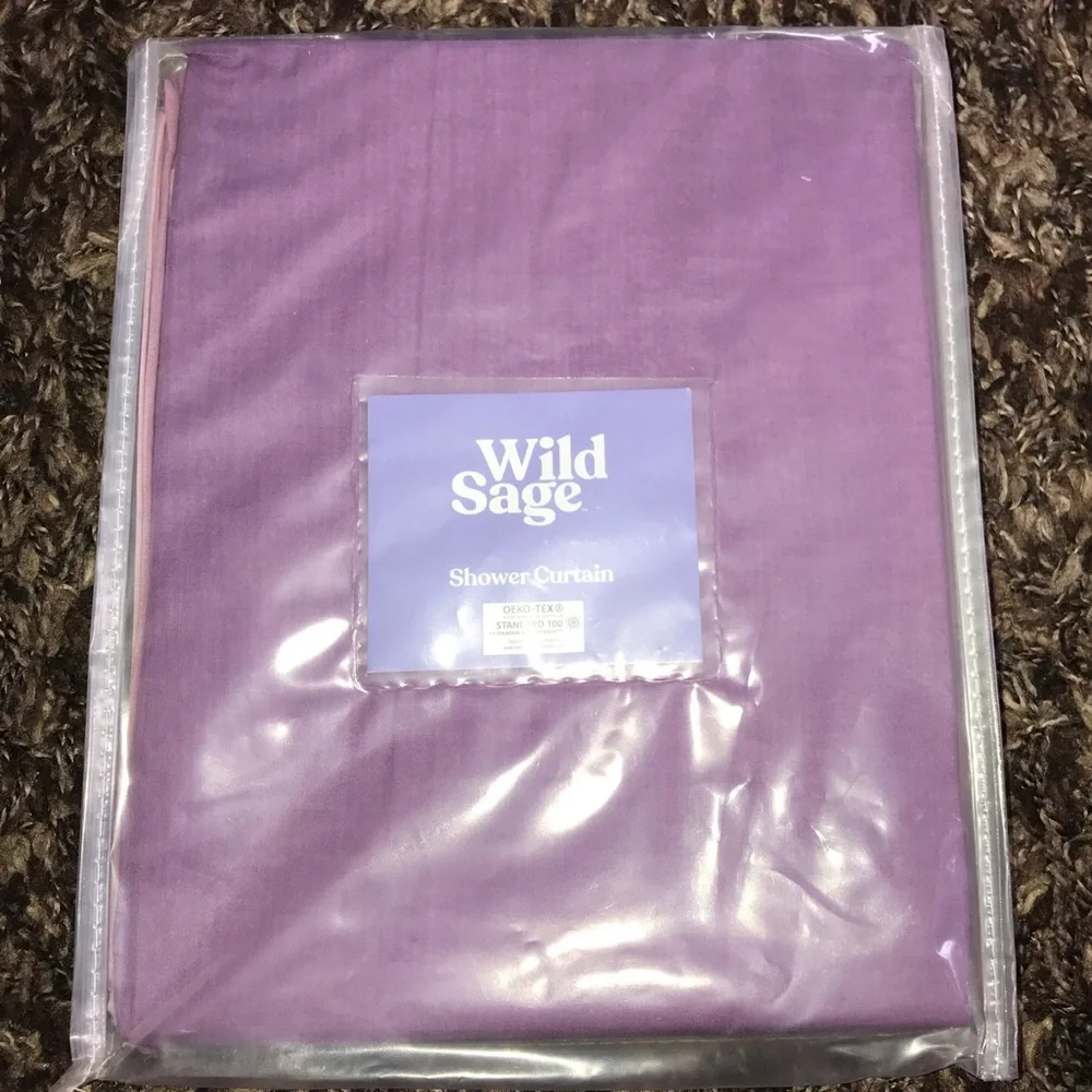 Wild Sage 54-Inch x 80-Inch Maylin Ombré Shower Curtain in Pink/Purple NWT